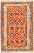 Bohemian  Geometric Red Area rug 5x8 Turkish Flat-weave 336766