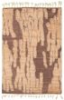 Carved  Tribal Brown Area rug 5x8 Indian Hand-knotted 345591