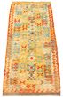 Turkish Bold and Colorful 2'7" x 6'3" Flat-weave Wool Multi Color Kilim