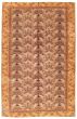 Bordered  Traditional Ivory Area rug 5x8 Turkish Hand-knotted 347524