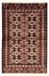 Bordered  Tribal Red Area rug 4x6 Turkmenistan Hand-knotted 352102