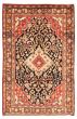 Bordered  Traditional Black Area rug 4x6 Persian Hand-knotted 353031