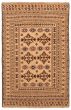 Bordered  Tribal Yellow Area rug 3x5 Afghan Flat-weave 356284