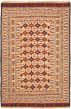 Bordered  Tribal Ivory Area rug 4x6 Afghan Flat-weave 356372
