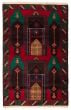 Bordered  Tribal Red Area rug 3x5 Afghan Hand-knotted 357812