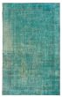 Overdyed  Transitional Green Area rug 6x9 Turkish Hand-knotted 360773