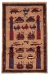 Bordered  Tribal Brown Area rug 3x5 Afghan Hand-knotted 366101