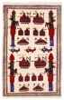 Bordered  Tribal Ivory Area rug 3x5 Afghan Hand-knotted 366372