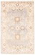 Bordered  Traditional Grey Area rug 5x8 Indian Hand-knotted 370474