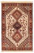 Bordered  Traditional Ivory Area rug 3x5 Persian Hand-knotted 373513