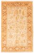 Bordered  Traditional Ivory Area rug 5x8 Turkish Hand-knotted 374005