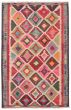 Flat-weaves & Kilims  Geometric Pink Area rug 6x9 Turkish Flat-Weave 374456