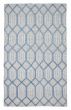 Carved  Transitional Blue Area rug 5x8 Indian Flat-Weave 376253