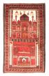 Bordered  Traditional Red Area rug 3x5 Afghan Hand-knotted 380086