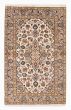 Bordered  Traditional Ivory Area rug 3x5 Persian Hand-knotted 382586