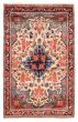 Bordered  Traditional Ivory Runner rug 5-ft-runner Turkish Hand-knotted 389157