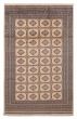 Bordered  Traditional Ivory Area rug 6x9 Pakistani Hand-knotted 390284