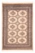 Bordered  Traditional Ivory Area rug 4x6 Pakistani Hand-knotted 391989