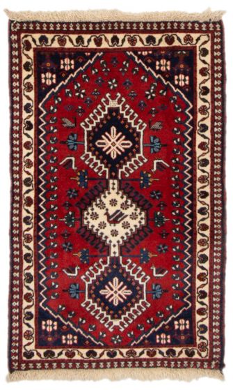 Bordered  Traditional Red Area rug 2x3 Persian Hand-knotted 373580