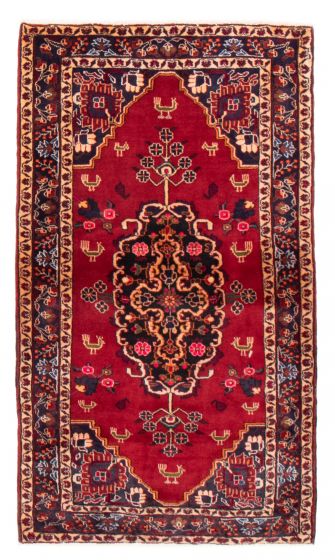 Bordered  Traditional Red Area rug 3x5 Persian Hand-knotted 381488