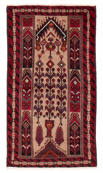 Bordered  Tribal Brown Area rug 3x5 Afghan Hand-knotted 384780