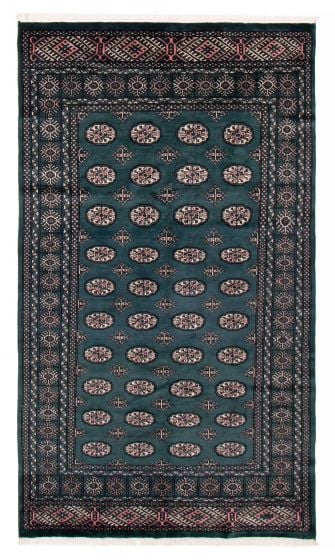 Bordered  Traditional Green Area rug 5x8 Pakistani Hand-knotted 391970
