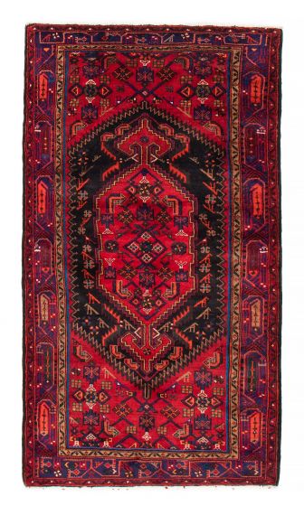 Bordered  Traditional Red Area rug 4x6 Turkish Hand-knotted 380396