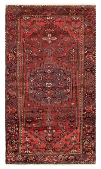 Bordered  Traditional Red Area rug 4x6 Turkish Hand-knotted 390851