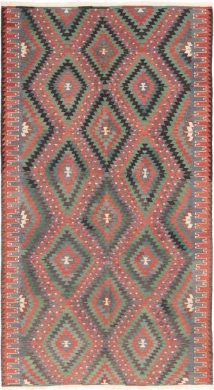 Bohemian  Tribal Red Area rug 6x9 Turkish Flat-weave 292108