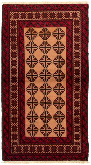 Bordered  Tribal Brown Area rug 3x5 Afghan Hand-knotted 333182