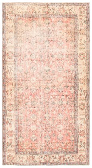 Bordered  Vintage Red Area rug 4x6 Turkish Hand-knotted 360945