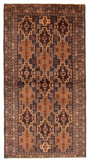 Bordered  Tribal Blue Area rug 3x5 Afghan Hand-knotted 366616