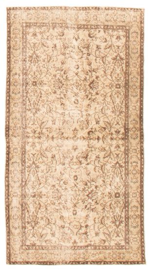 Transitional  Vintage Ivory Area rug 4x6 Turkish Hand-knotted 367645