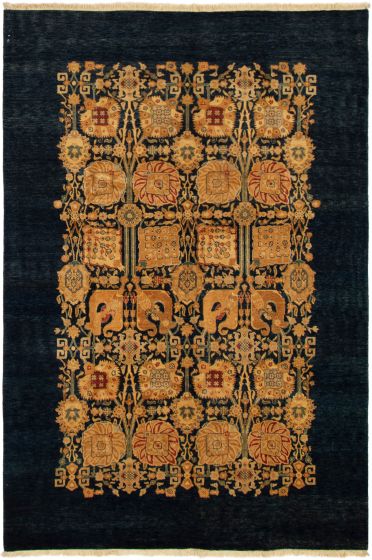 Floral  Transitional Blue Area rug 5x8 Pakistani Hand-knotted 301737