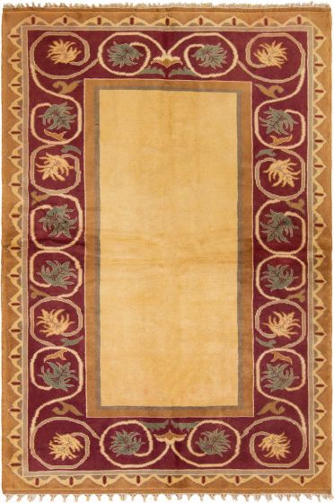 Southwestern  Vintage Ivory Area rug 5x8 Turkish Hand-knotted 305995
