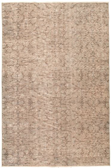 Bordered  Vintage  Area rug 5x8 Turkish Hand-knotted 326546