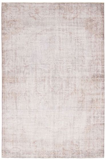 Bordered  Traditional Ivory Area rug 5x8 Turkish Hand-knotted 362510