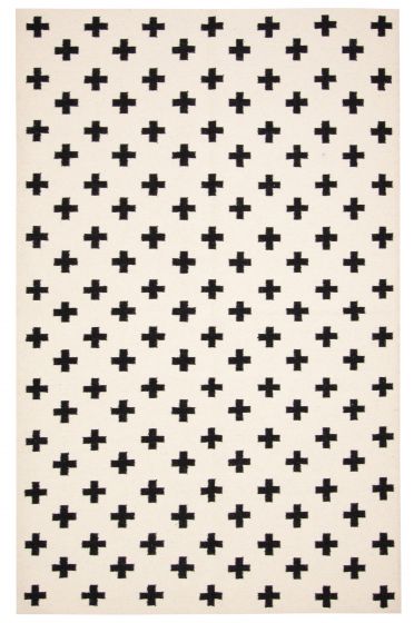Flat-weaves & Kilims  Traditional/Oriental Ivory Area rug 5x8 Turkish Flat-Weave 375212