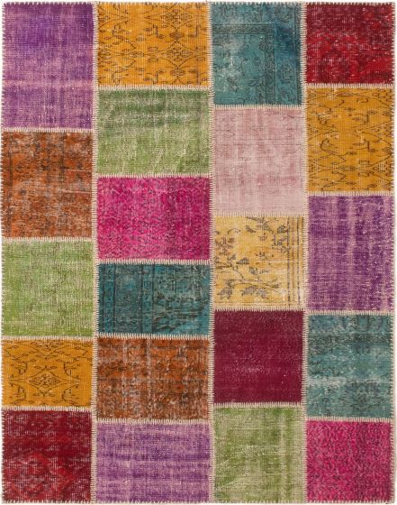Casual  Transitional Multi Area rug 5x8 Turkish Hand-knotted 296056