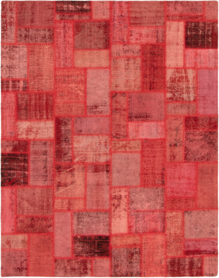Casual  Transitional Red Area rug 5x8 Turkish Hand-knotted 296139