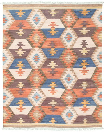 Flat-weaves & Kilims  Traditional Brown Area rug 5x8 Turkish Flat-weave 339659