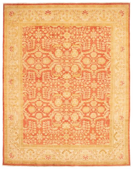 Bordered  Traditional Red Area rug 8x10 Pakistani Hand-knotted 341314