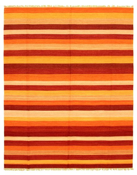 Flat-weaves & Kilims  Transitional Red Area rug 6x9 Indian Flat-weave 346090