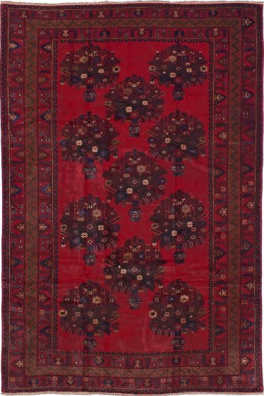 Traditional Red Area rug 6x9 Afghan Hand-knotted 215574