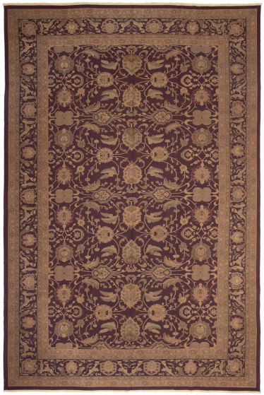 Bordered  Traditional Red Area rug Oversize Chinese Flat-weave 289126