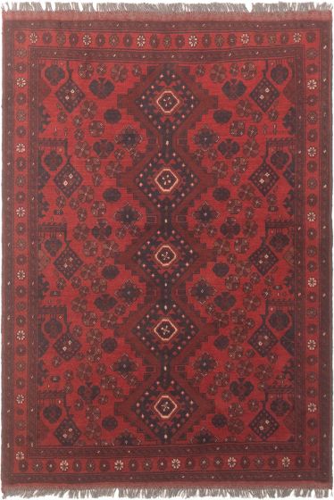 Bordered  Tribal Blue Area rug 3x5 Afghan Hand-knotted 305324