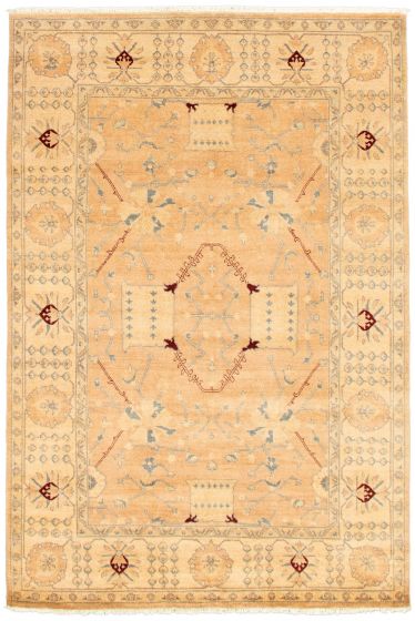 Bordered  Traditional Brown Area rug 5x8 Pakistani Hand-knotted 341434