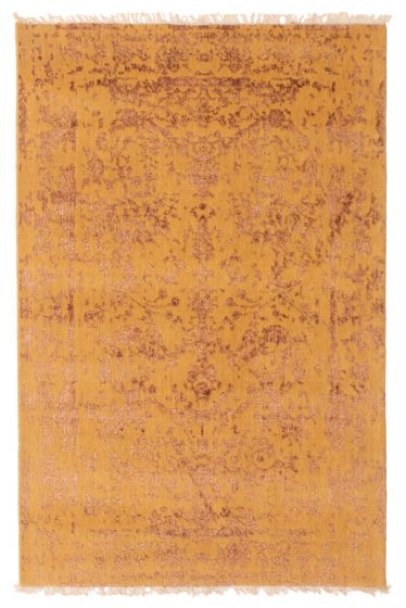 Casual  Transitional Orange Area rug 3x5 Indian Hand-knotted 349444