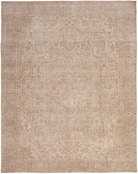 Bordered  Traditional Yellow Area rug 9x12 Turkish Hand-knotted 300697