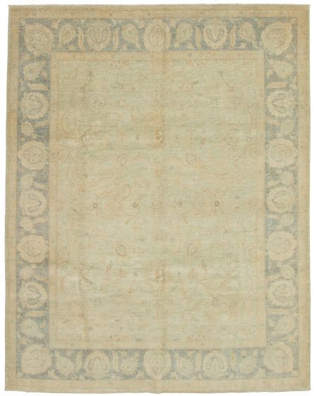 Bordered  Transitional Blue Area rug 6x9 Pakistani Hand-knotted 330773
